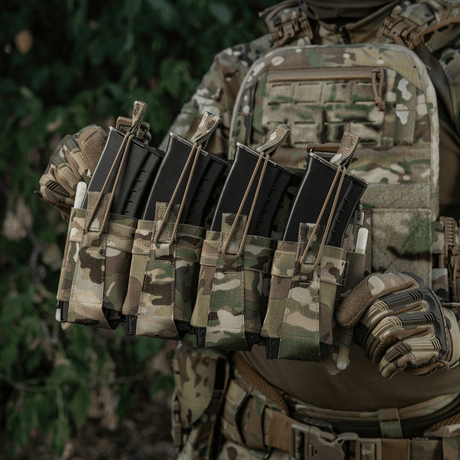M-Tac frontpanel til Plate Carrier Cuirass QRS til 4 magasiner i multicam elastisk materiale med NIJ-sertifisering, galleri posisjon 1.