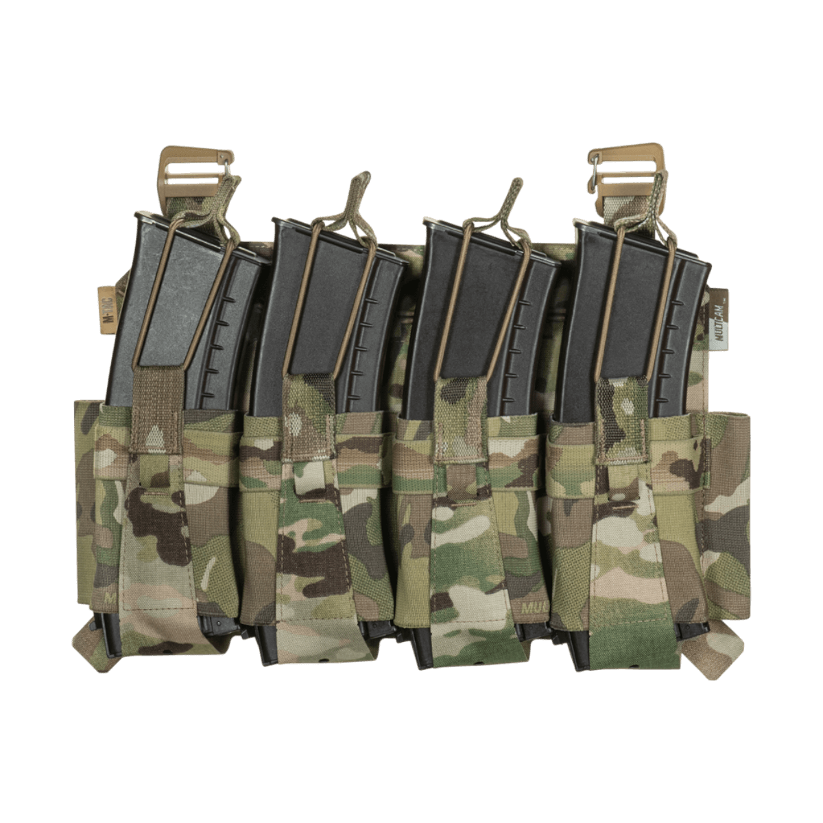 M-Tac Frontpanel til Plate Carrier Cuirass QRS til 4 Magasiner holder AK AR magasiner i elastisk Cordura for hurtig omladning.