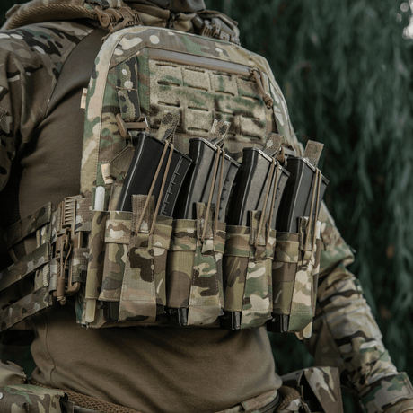 M-Tac frontpanel til Plate Carrier Cuirass QRS til 4 magasiner i multicam elastisk materiale med NIJ-sertifisering, galleri posisjon 1.