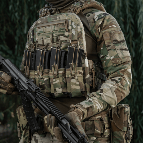 M-Tac frontpanel til Plate Carrier Cuirass QRS til 4 magasiner i multicam elastisk materiale med NIJ-sertifisering, galleri posisjon 1.