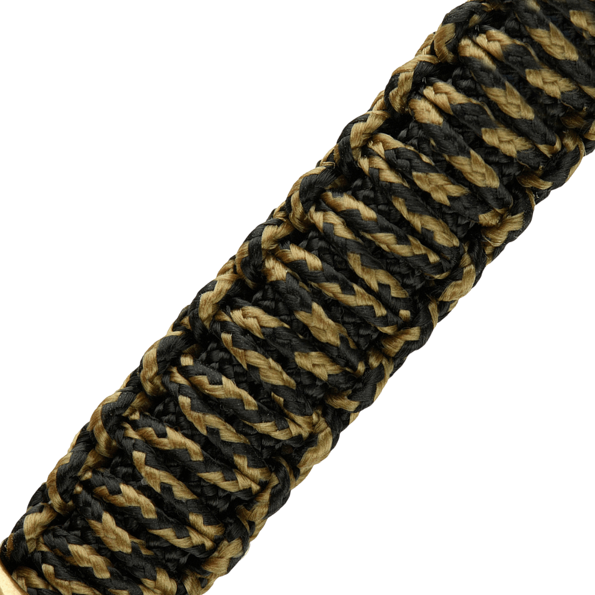 M-Tac Knife Lanyard Scandinavian Granule i flettet paracord stil med sort og gulddetaljer for unikt knivtilbehør.