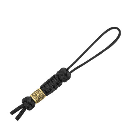 M-Tac Lanyard Scandinavian Small Helmet of Terror, svart snor med dekorativ skandinavisk perle, paracord-tilbehør