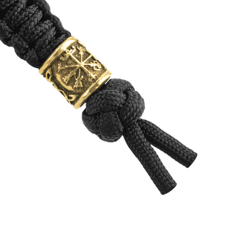 M-Tac Lanyard Scandinavian Small Helmet of Terror med svart paracord og dekorativ skandinavisk perle