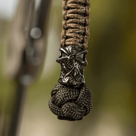 M-Tac Knife Lanyard Ninja i paracord med cupronickel-perle, et stilig tilbehør for lommen, 14,5 cm langt, fleksibel grepforlengelse