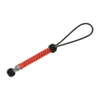 M-Tac Knife Lanyard Ninja i svart og rødt paracord med cupronickel-perler, 14,5 cm lang, praktisk grepforlengelse
