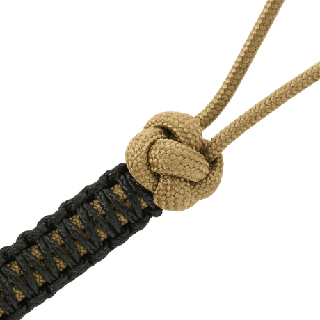 Nærbilde av M-Tac Knife Lanyard Ninja i paracord med en knute, stilig og praktisk tilbehør til kniver