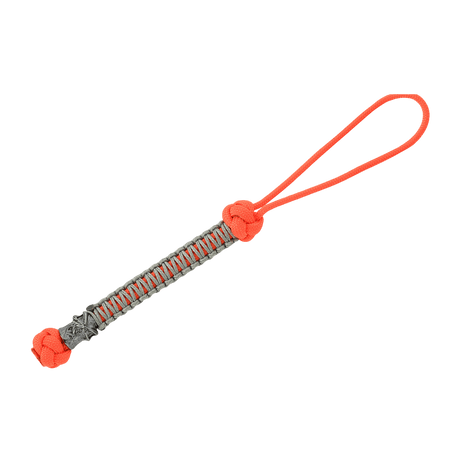 M-Tac Knife Lanyard Ninja i oransje paracord med kobber-nikkel-perle, 14,5 cm lang, for raskere knivhåndtering og personlig stil