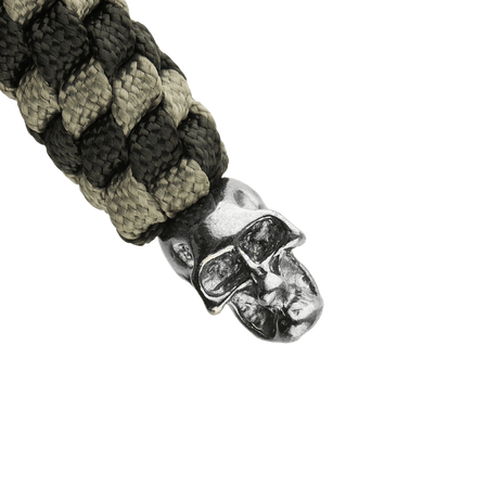 M-Tac Knife Lanyard Helix Skull i flettet paracord, med skulptert kraniedesign til lommekniver, tilfører stil og funksjonalitet.