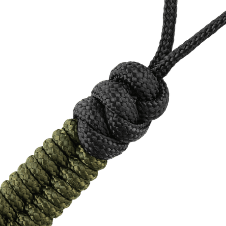 Grønn og svart M-Tac Viper Cylindre Lanyard Stainless Steel med dekorativ skandinavisk perle, coiled paracord.
