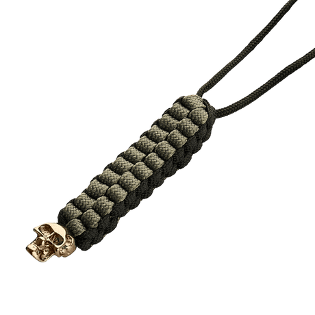 M-Tac Knife Lanyard Cuboid Skull i flettet paracord med dekorativ Cuboid Skull-perle, stilfullt og praktisk tilbehør til kniver.