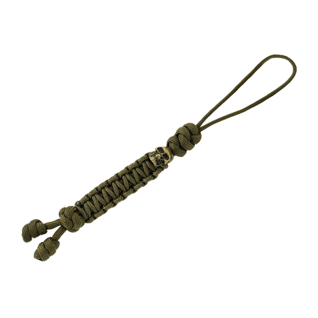 M-Tac Loopy Snake Skull Lanyard i flettet paracord 550, stilfullt tilbehør til kniv eller lykt, fleksibel og holdbar, grønn farge.