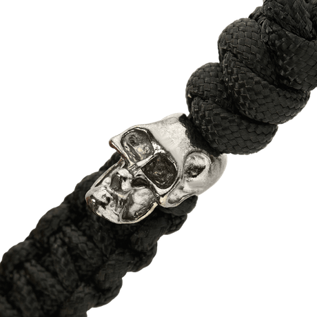 M-Tac Loopy Snake Skull Lanyard med flettet paracord og sølvfarget kraniedetalj, ideell for rask og stilfull uttak av kniv.
