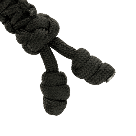 Svart M-Tac Loopy Snake Skull Lanyard i flettet paracord for kniver og lite utstyr. Holdbar og stilfull forlengelse av håndtaket.
