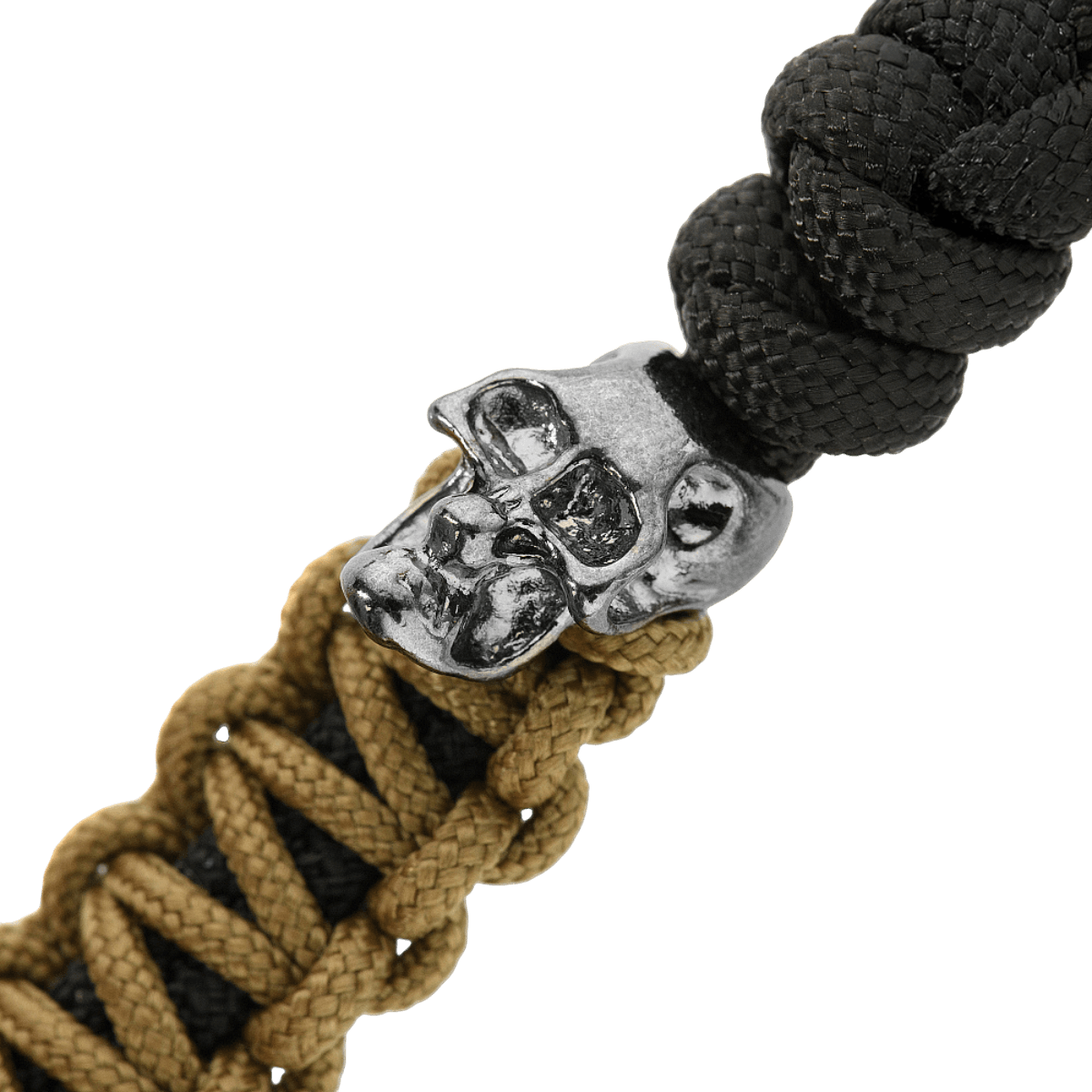 M-Tac Loopy Snake Skull Lanyard, flettet paracord lanyard med dødningehoveddekoration, fleksibelt knivtilbehør, holdbar og stilfuld.