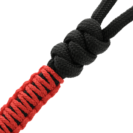 M-Tac Ninja Ver.2 Lanyard i flettet paracord med ninjamotiv i svart og rød farge, perfekt for kniv og utstyr.