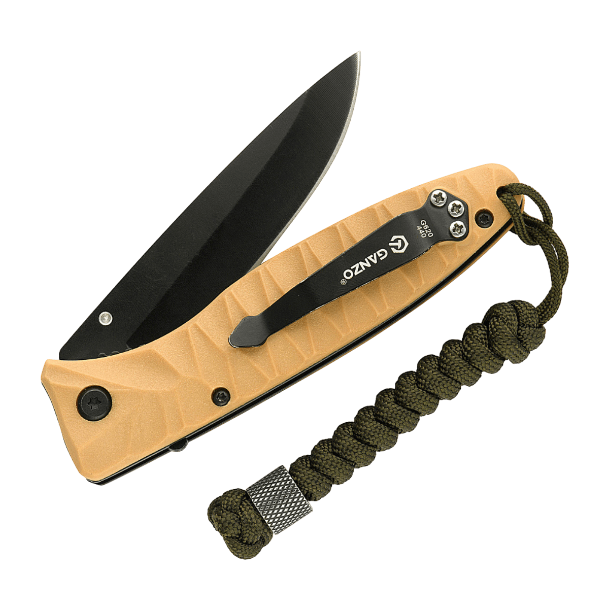 M-Tac Viper Lanyard Stainless Steel i flettet paracord vedhæftet til kniv, stilfuldt og fleksibelt tilbehør i rustfrit stål til nem adgang.