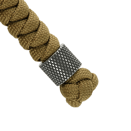 Flettet paracord-lanyard med Viper-perle i rustfritt stål fra M-Tac, M-Tac Viper Lanyard Stainless Steel i nærbilde.
