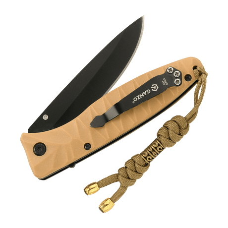 Flettet M-Tac Zeus Lanyard paracord på kniv for rask tilgang, stilfullt design og holdbarhet. Ideell for kniver og lommelykter.