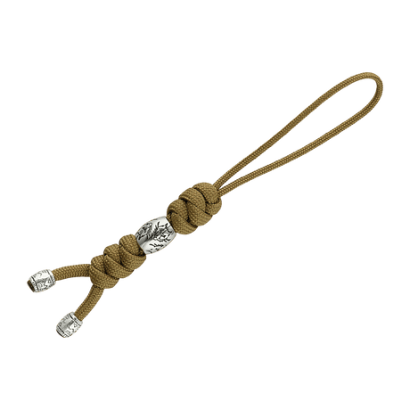 M-Tac Zeus Stainless Steel Lanyard med dekorativ perle og flettet paracord for rask tilgang til kniv og utstyr.
