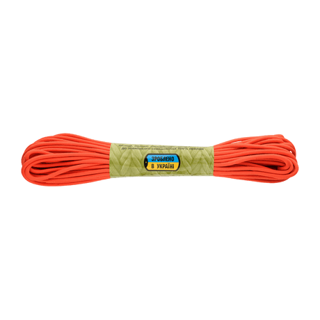 M-Tac Paracord Survival 15m i orange, sterk nylonparacord for friluftsliv og overlevelse, bruddstyrke 240 kg, diameter 4 mm.