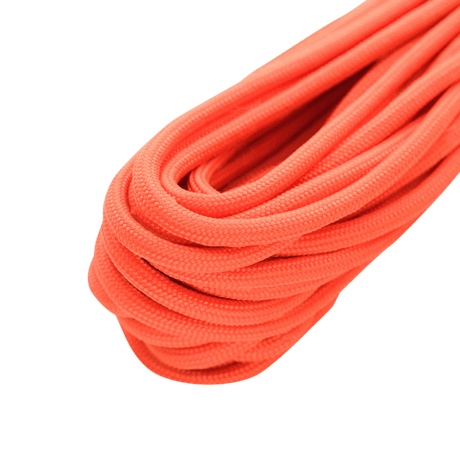 M-Tac Paracord Survival 15m sterk og lett nylonparacord, 7 kjernetråder, lengde 15m, for militær og friluftsliv, oransje farge.
