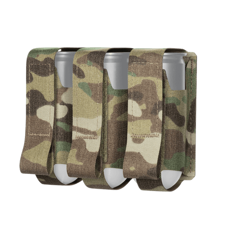 M-Tac pouch for 3 VOG-granater med MOLLE Laser Cut-system, designet for oppbevaring av 40 mm VOG-25 granater, camo og slitesterk Cordura.