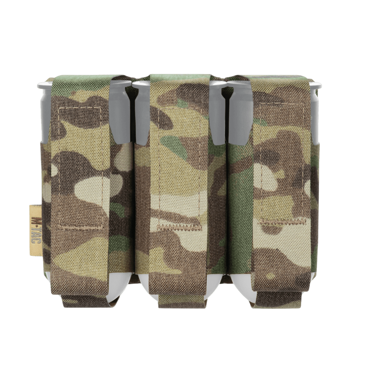 M-Tac Pouch til 3 VOG-Granater med MOLLE Laser Cut, camouflage, til sikker opbevaring og hurtig adgang til 40 mm granater.