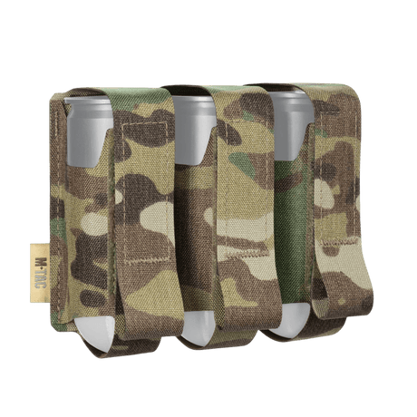 M-Tac pouch for 3 VOG-granater med MOLLE Laser Cut-system for sikker oppbevaring av VOG-25 granater, i slitesterkt Cordura-materiale.