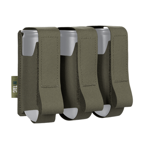 M-Tac Pouch for 3 VOG-granater med MOLLE-system for sikker oppbevaring av VOG-25 granater, laget av slitesterkt Cordura Squadron-materiale.