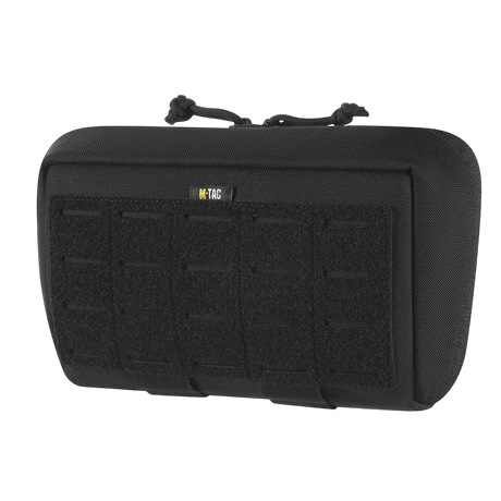 M-Tac Admin Pouch Large Elite i svart med Laser Cut velcro-panel, ideell for oppbevaring av taktisk utstyr.