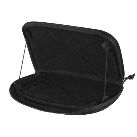 M-Tac Admin Pouch Large Elite i åpen posisjon med sort velour-velcro interiør, laget av slitesterkt Cordura for taktisk oppbevaring.