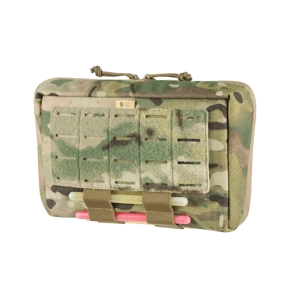 M-Tac Admin Pouch X-Large Elite i camouflage Cordura 500D med laser cut og elastik, ideel til taktisk udstyr og opbevaring.