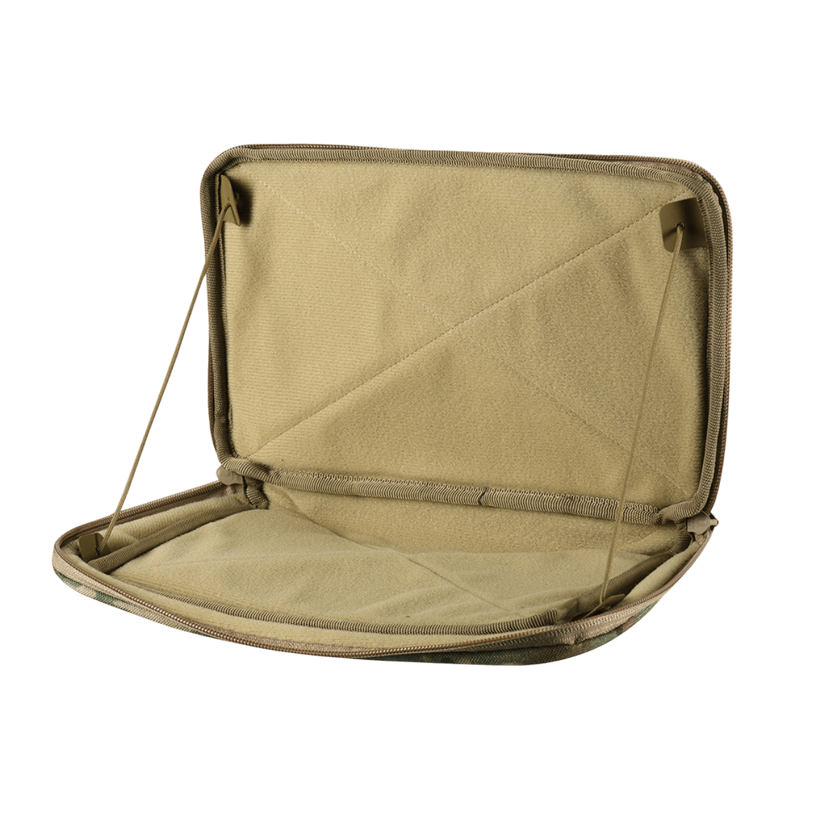 M-Tac Admin Pouch X-Large Elite åben med indvendige vægge af velcro til opbevaring af taktisk udstyr.