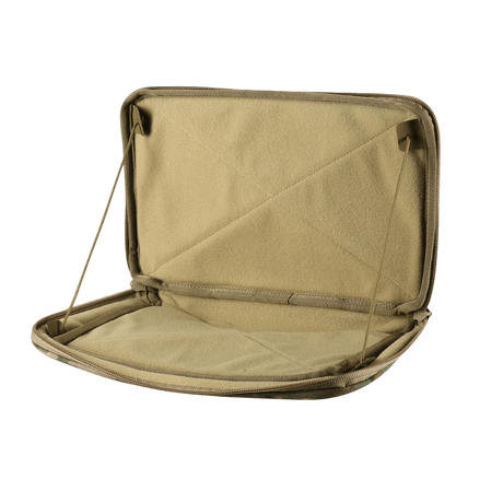 M-Tac Admin Pouch X-Large Elite åpen med indre vegger av velcro for oppbevaring av taktisk utstyr.