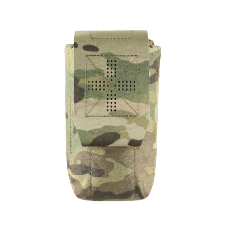 M-Tac mediclomme Small Vertical Elite i multicam-nylon med intern IFAK-organizer og NIJ-sertifisering, vist i galleri posisjon 1.