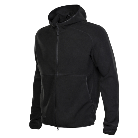 M-Tac Lite Microfleece Hættetrøje, let funktionel sort hættetrøje med åndbare egenskaber til træning og friluftsliv.
