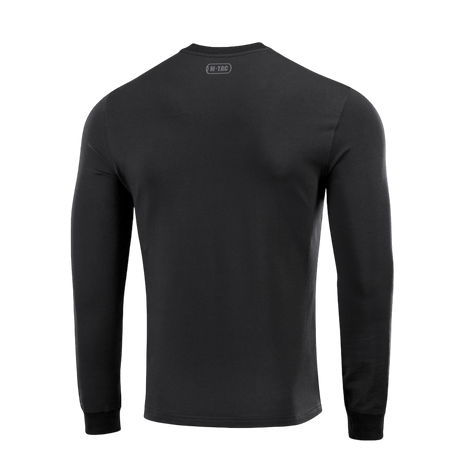 M-Tac Pullover 4 Seasons i svart, bakside, laget av bomull og elastan, perfekt for helårsbruk. Minimalistisk og allsidig design