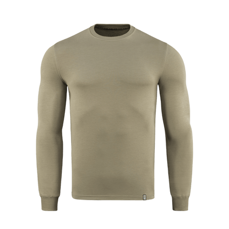M-Tac Pullover 4 Seasons i beige, minimalistisk design for hverdags- og taktisk bruk hele året, laget av 95% bomull og 5% elastan