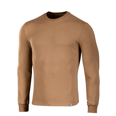 M-Tac Pullover 4 Seasons i brun med rund hals, allsidig design for daglig og taktisk bruk