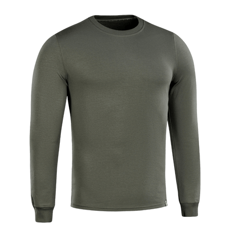 M-Tac Pullover 4 Seasons i olivengrønn med rund hals, perfekt for taktisk og hverdagslig bruk i alle årstider.