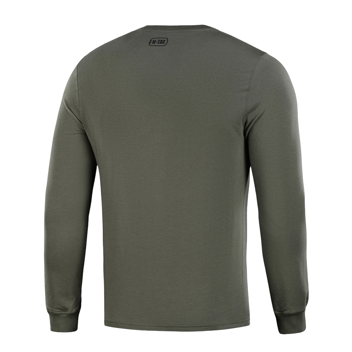 M-Tac Pullover 4 Seasons med rund hals og strækmanchetter i grønt, alsidig til hverdagsbrug hele året, set bagfra.
