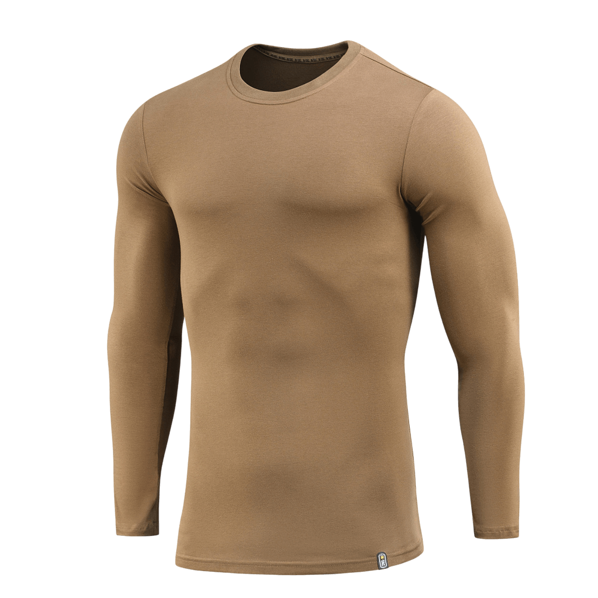 M-Tac Long-sleeve T-shirt 93/7 i brun farve, lavet af 93% bomuld og 7% elastan, velegnet til hverdag, uniformer, sport, jagt og friluftsliv.