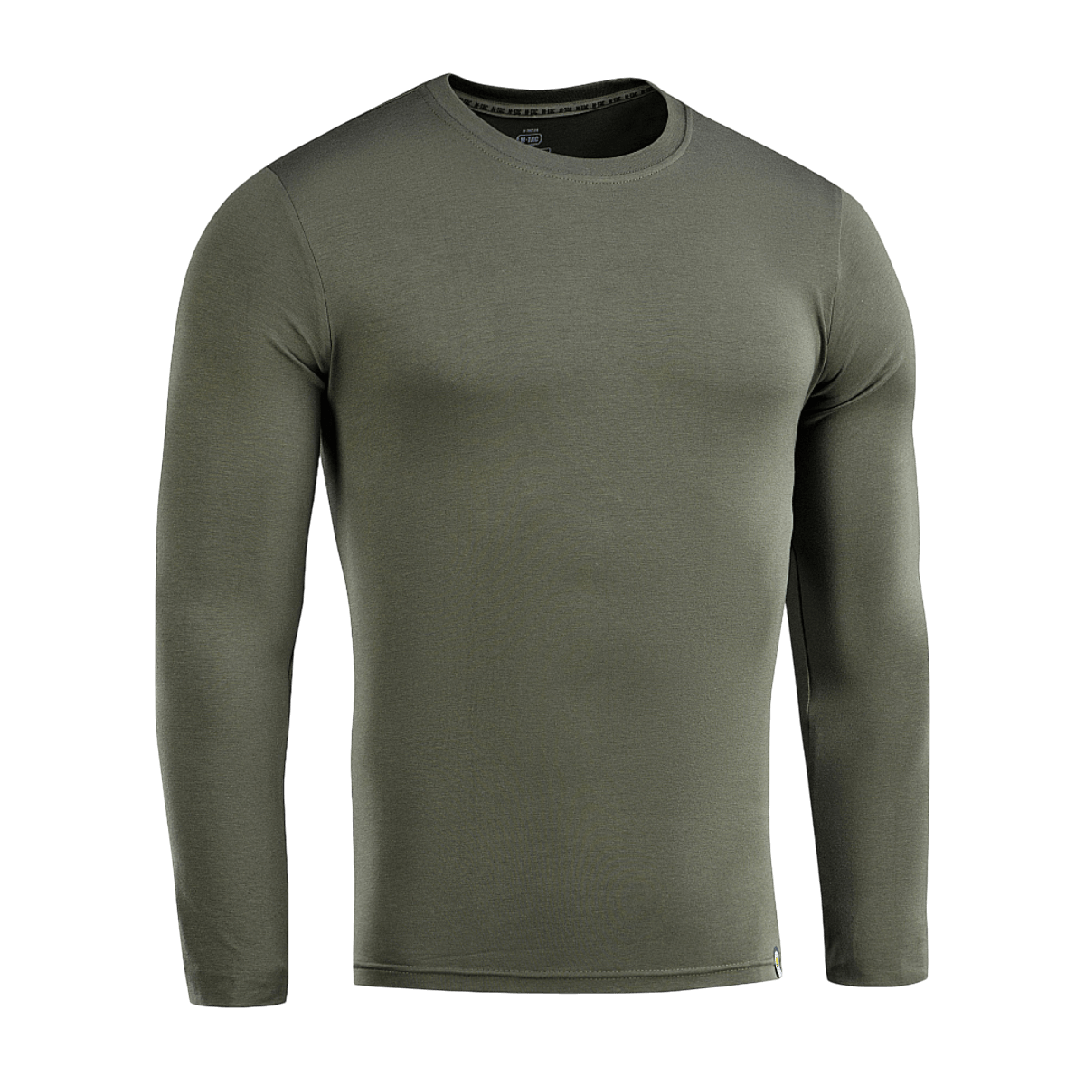 M-Tac Long-sleeve T-shirt 93/7 i olivengrøn, fremstillet af 93% bomuld og 7% elastan, velegnet til hverdag, uniformer og udendørs aktiviteter.