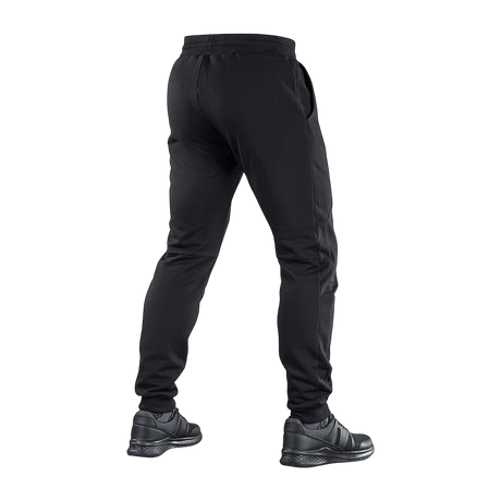M-Tac Bukser Stealth Cotton set bagfra, sportsbukser i 100% bomuld med taljeelastik og sidelommer, perfekte til løb og hverdag.