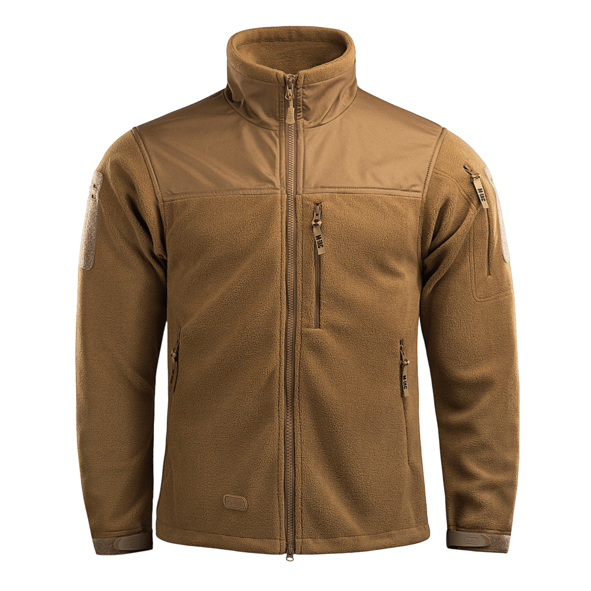 M-Tac Alpha Microfleece Jakke Gen.II i tan, taktisk fleecejakke med forstærket slidstyrke til outdoor og koldt vejr brug