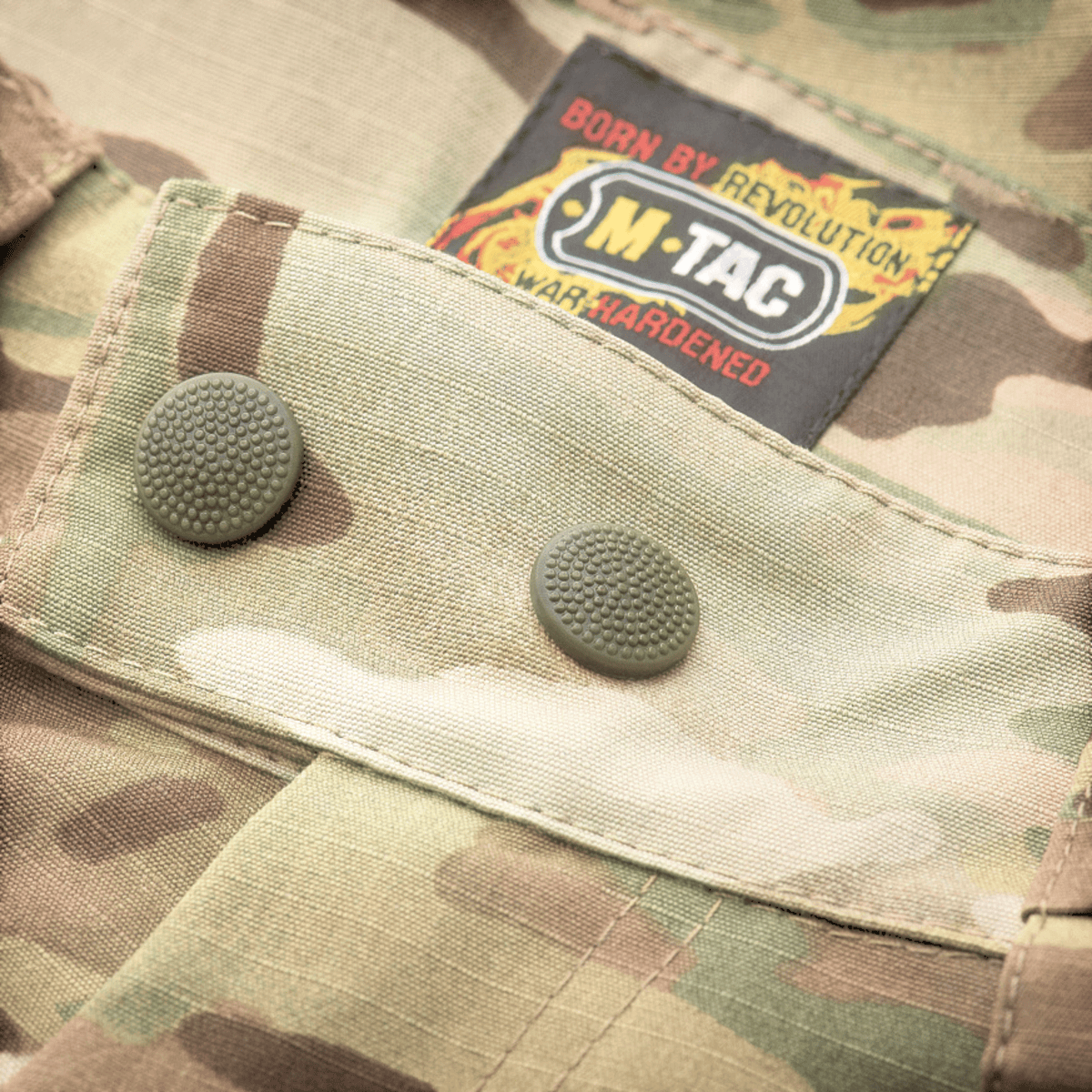 M-Tac Bukser Aggressor Elite NYCO i multicam med slidstærke trykknapper og forstærket nylon-bomuldsmateriale, gallery position 1 nærbillede.