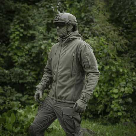 M-Tac Division Gen.II Windblock Fleecejakke i udendørs miljø, designet til maksimal varme og vindbeskyttelse, ideel til overgangs- og vinterperioder.