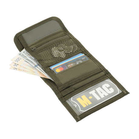 M-Tac Pung Elite Gen.II - kompakt svart pung med rom for kontanter, kort og glidelåslomme for mynter, laget i slitesterkt Cordura 500D.