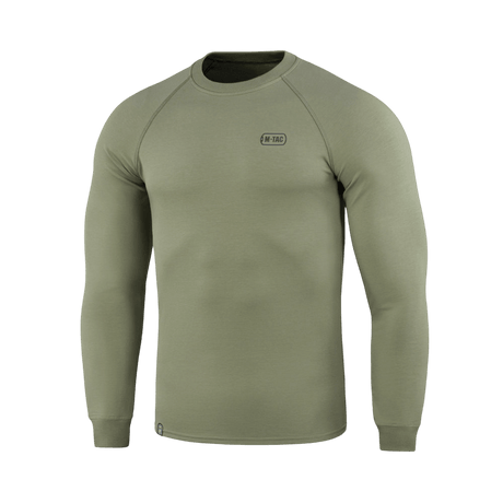 M-Tac Raglan Athlete-sweatshirt i olivengrønn med raglanermer, til sport og daglig bruk, 95% bomull, minimalistisk design.