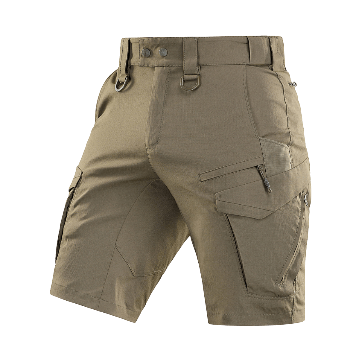 M-Tac Aggressor Summer Flex Shorts i letvægts Flex Rip-Stop stof med flere funktionelle lommer til udendørs aktiviteter.